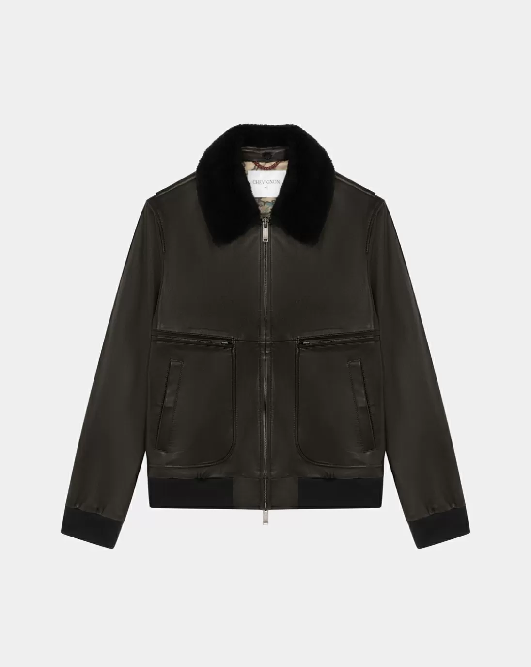 Chevignon Blouson En Cuir Gyver Vintage Noir Blouson En Cuir Inspiration Aviateur