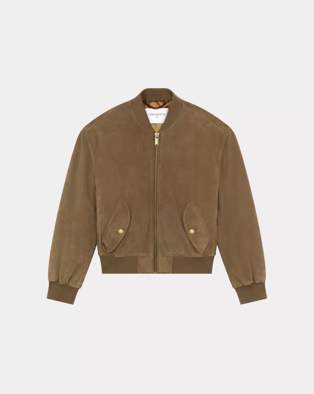 Chevignon Blouson En Cuir Varsity W Cacao Blouson En Cuir Femme Impression Signature Au Dos