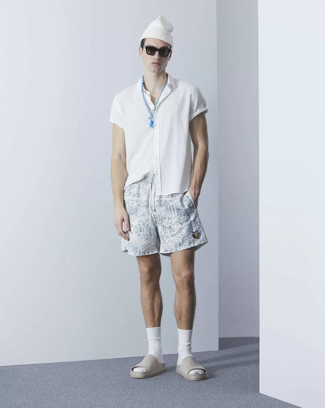 Chevignon Chemise Lin Short Togs Blanc Chemise En Lin Coupe Straight