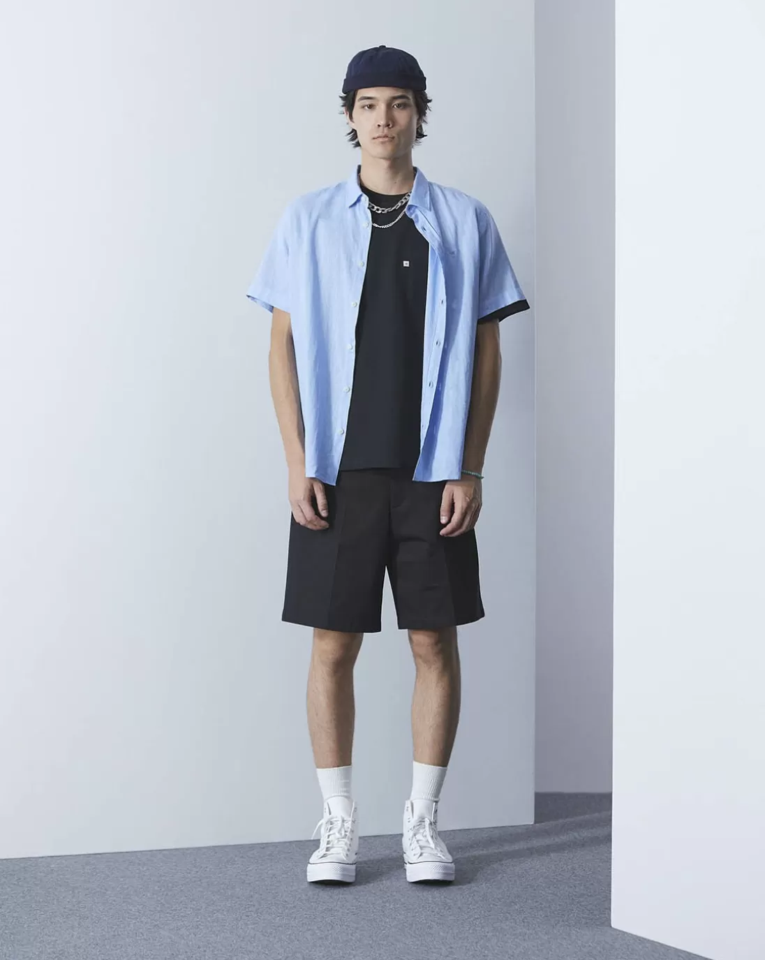 Chevignon Chemise Lin Short Togs Bleu Chemise En Lin Coupe Straight