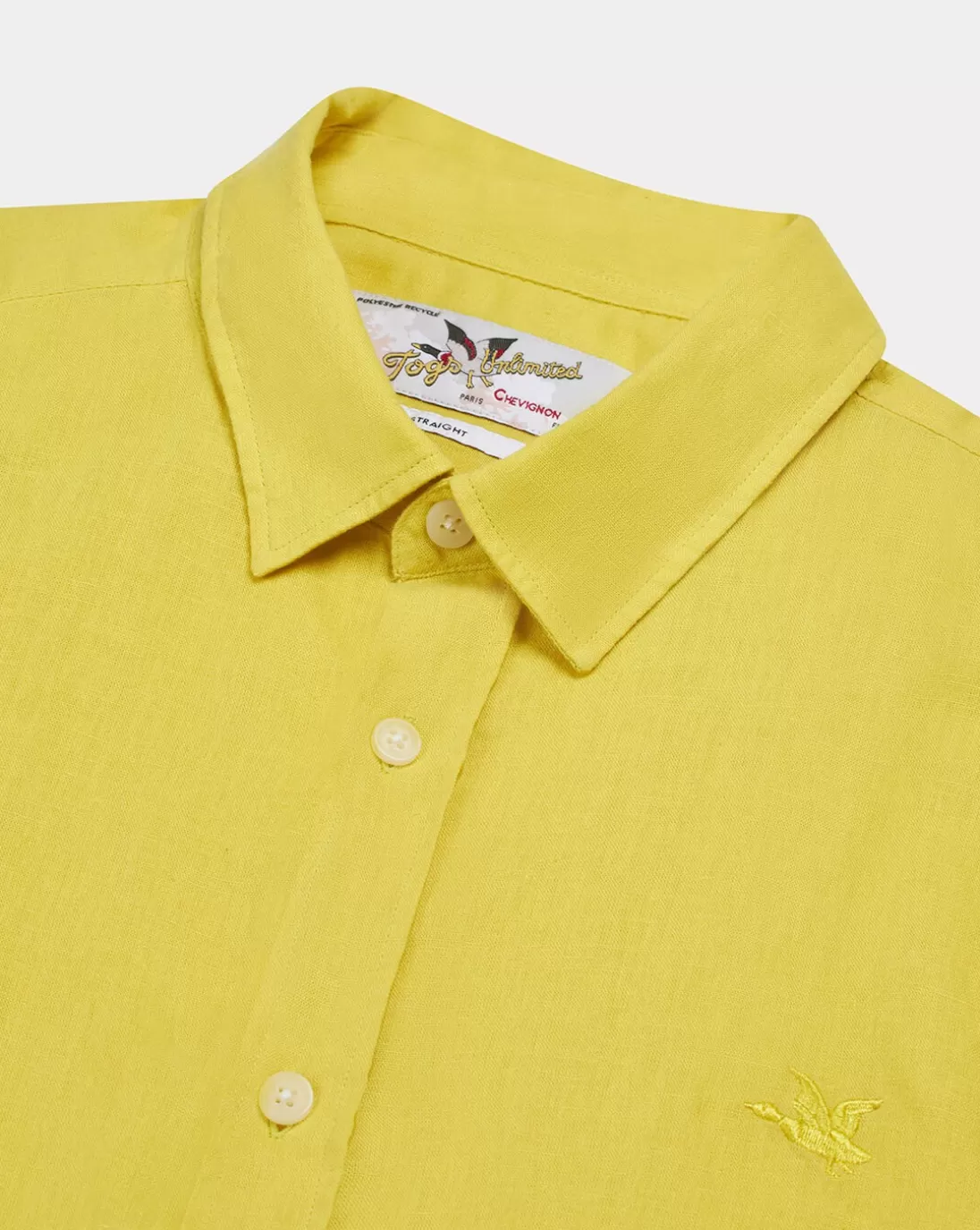 Chevignon Chemise Lin Short Togs Jaune Chemise En Lin Coupe Straight