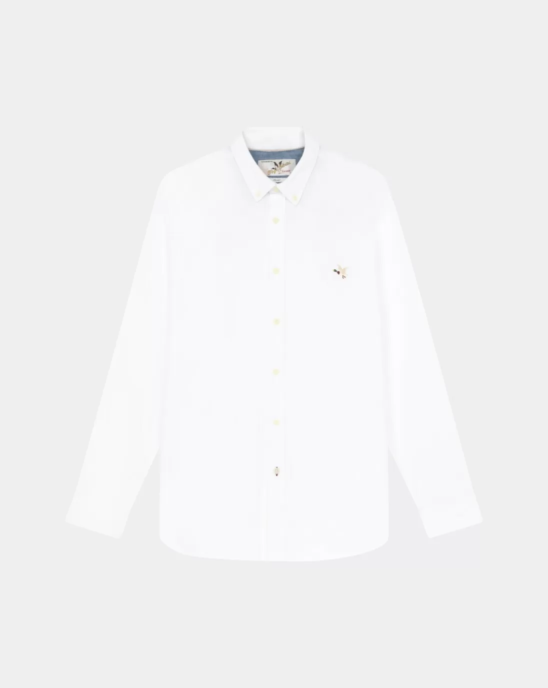Chevignon Chemise Oxford 2 Togs Winter Blanc Chemise Unie En Coton Biologique