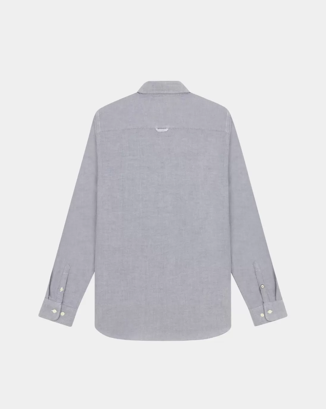 Chevignon Chemise Oxford Togs Gris Chemise Unie En Coton Coupe Droite