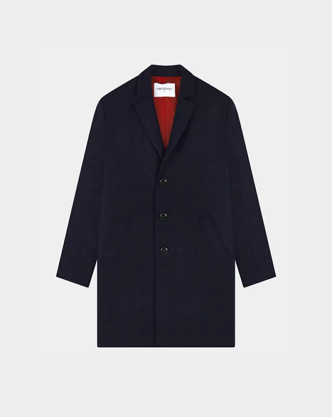 Chevignon Manteau Chester Bleu Marine Manteau Classique En Drap De Laine