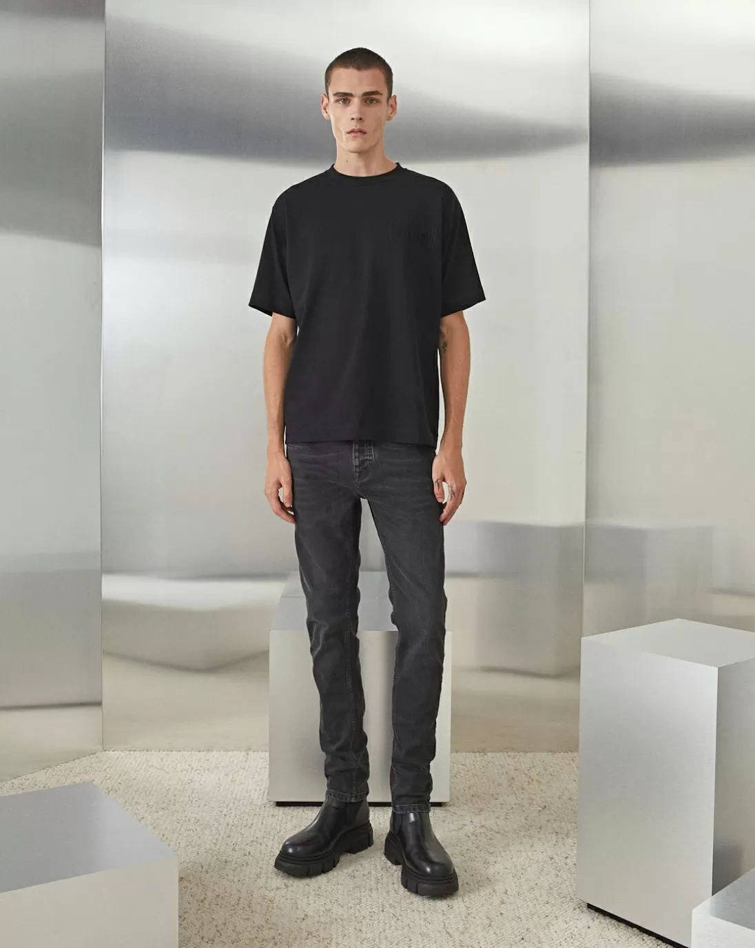 Chevignon Pantalon Denim Grey Jean Eco-Responsable Coupe Ajustee