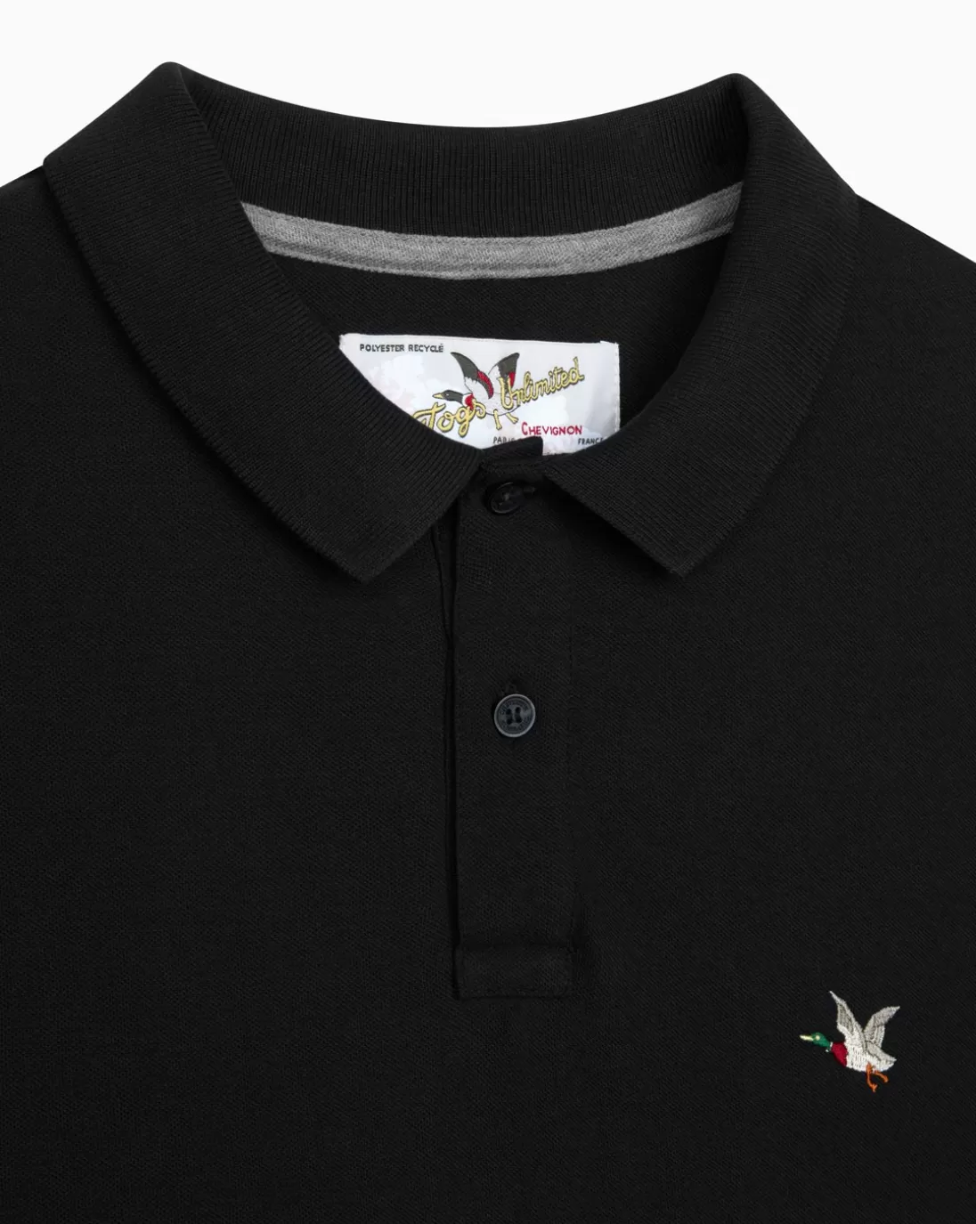 Chevignon Polo Togs Noir Polo 100% Coton Biologique Et Coupe Droite