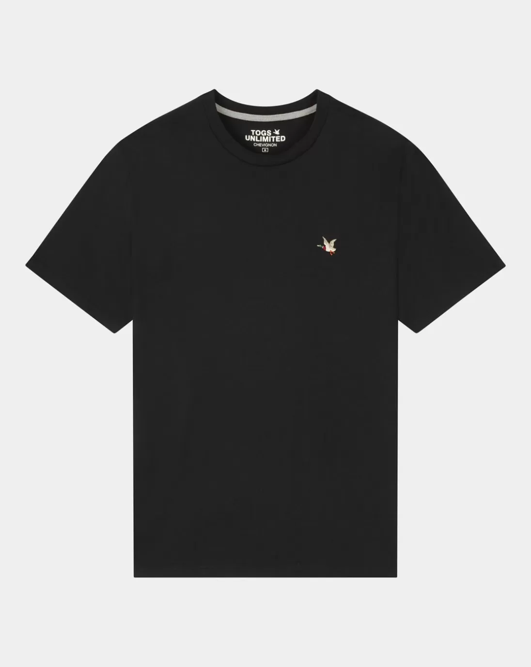 Chevignon T-Shirt T-Togs Noir T-Shirt Uni Manches Courtes 100% Coton Biologique